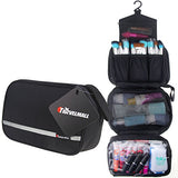 Relavel Travel Toiletry Bag Business Toiletries Bag for Men Shaving Kit Waterproof Compact Hanging Travel Cosmetic Pouch Case for Women Black