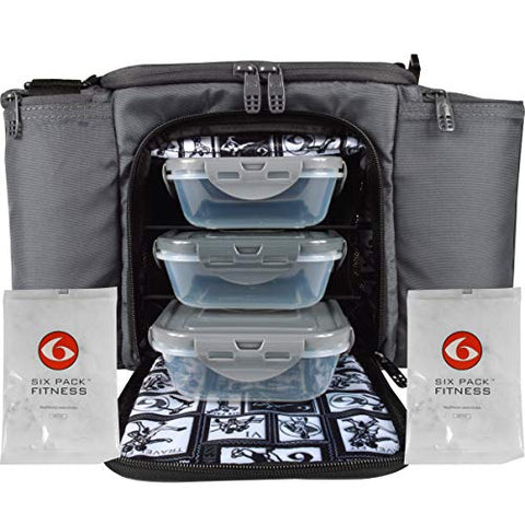 6 Pack Fitness Innovator 300 Meal Management Bag - Slate Gray