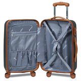 Dejuno Legion 3-pc Hardside Spinner TSA Combination Lock Luggage Set-Charcoal