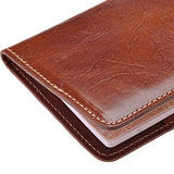 Zlyc Vintage Vegetable Tanned Leather Travel Passport Holder Case Cover Wallet (Brown)