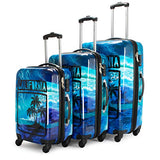 Maui and Sons 3 Piece Expandable Hardside Spinner Luggage Set with TSA Lock
