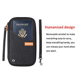 Travel Wallet RFID Blocking Document Organizer Bag, Family Passport Holder