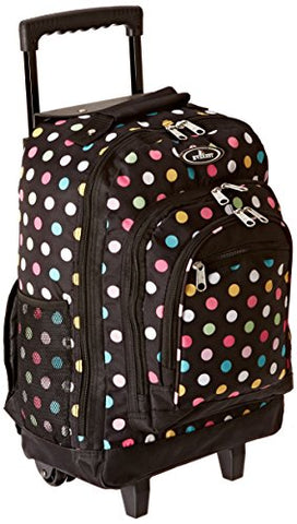 Everest Wheeled Backpack With Pattern, Polkadot, One Size