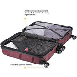 Travel Joy Expandable Spinner Luggage Set,TSA lightweight Hardside Luggage Sets, 20" 24"28 inches Carry On Luggage (BURGUNDY, 3 pcs set(20"24"28"))