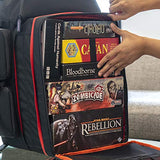 Ultimate Boardgame Backpack - The Smartest Way to Carry Your Games - Expandable Multi-Functional Backpack - Carry-on Compliant (Black/Red)