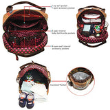 Nicole Lee Diaper Bag Backpack, Multiple Compartments Brown Changing Mat, Bottle Holder Travel Backpack