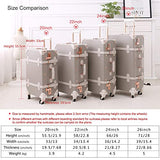 Unitravel Vintage Suitcase Retro Pu Trunk Rolling Spinner Lightweight Luggage