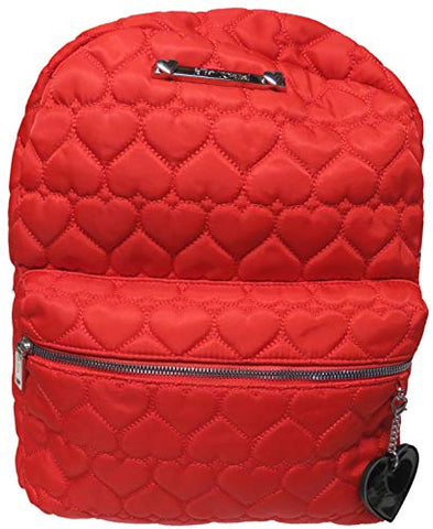 Betsey Johnson Nylon Backpack Red Hearts