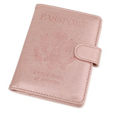 GDTK Leather Passport Holder Cover Case RFID Blocking Travel Wallet (Rose Gold)