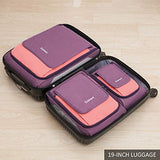 Large Packing Cubes, Gonex Business Travel Organizers 3PCs L+M+S Pink + Purple