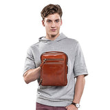 Bison Denim Stylish Soft Leather Bags For Men, Sling Pack Backpacks,Crossbody Multipurpose