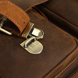 Polare Mens Full Grain Leather 15.6'' Removeable Laptop Compartment Briefcase Messenger Bag Satchel