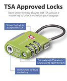 Fosmon TSA Approved Cable Luggage Locks (4 Pack) - Black, Green, Red and Blue