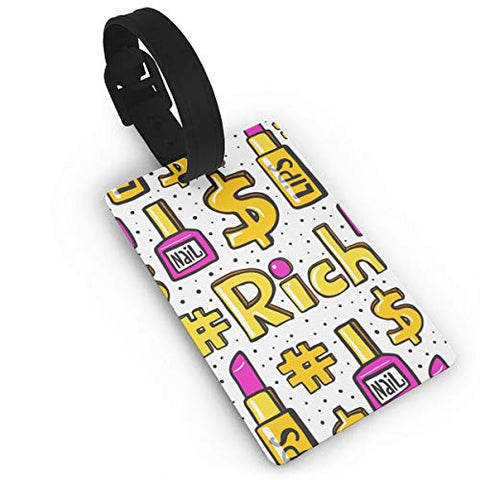 Luggage Tags - Golden Dollar Sign Travel Baggage ID Suitcase Labels Accessories 2.2 X 3.7 Inch