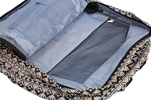 Damara Vintage Geometric Prints Canvas School Bag,Yellow