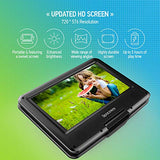 Portable DVD Player 11.5" with 5 Hours Rechargeable Battery by SPACEKEY, 9" Swivel Screen, Support USB/SD Slot and 1.8M Car Charger, Support Memory and Region Free (Black)