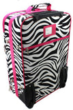 Enimay Women's 3pc Set Roller Luggage Travel Suitcase Bag Pink Zebra