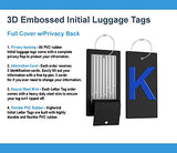 Luggage Tag Initial Bag Tag - Fully Bendable Tag W/ Stainless Steel Loop