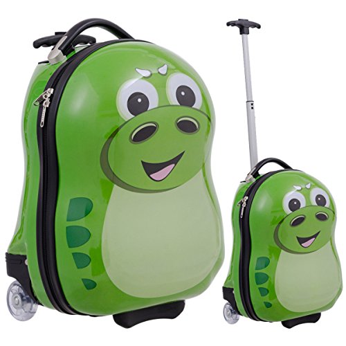 GHP Set of 2 Polycarbonate ABS Material & Nylon Travelling Hippo-Shaped Luggage Set
