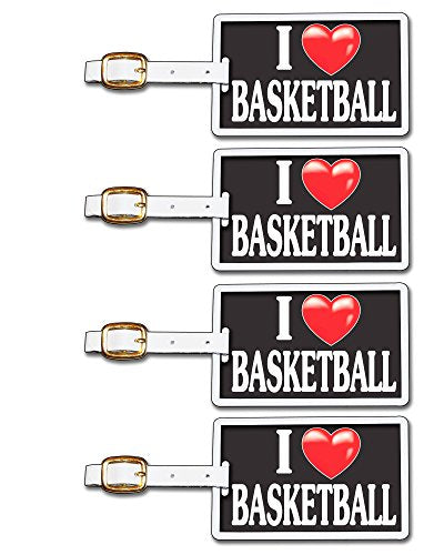 Tag Crazy I Heart Basketball Four Pack, Black/White/Red, One Size