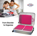 Compression Luggage Cubes for Traveling, Travel Organizer, Packing Travel Organizer Set of 3pcs Cube Bags, Unique & Lovely Design, Durable Quality, Perfect as a Gift (Rose)
