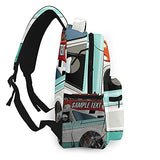 Casual Backpack,Lowrider Pickup With Racing Flag Speedin,Business Daypack Schoolbag For Men Women Teen