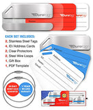 Luggage Tags Durable Stainless Steel, Secure Personalized Travel Bag Id - 2 Pack