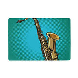 Saxophone Solo Performance Blocking Print Passport Holder Cover Case Travel Luggage Passport Wallet Card Holder Made With Leather For Men Women Kids Family