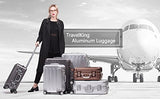 Travelking Aluminum Luggage Carry On Spinner Hard Shell Suitcase Lightweight Metal Suitcases (Grey,