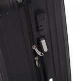 New Black 3 Pcs Luggage Travel Set Bag Abs Trolley Suitcase