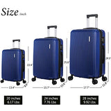 Dfavors 3 Pieces Expandable Luggage Set Abc Hardside Spinner Set Lightweight Carry On Suitcase