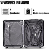 3 Piece Set Luggage Spinner Hardshell Lightweight Durable Suitcase TSA Lock, Women Men Teens Home Outdoor School Travel Carry on Luggage Sets, 20/24/28 inch Black