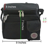 Transworld Durable Deluxe Insulated Lunch Cooler Bag (Many Colors and Size Available) (9" x 7" x 8", Black)