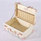 COTRUNKAGE Large 18" Carry On Suitcase Cute Pu Leather Overnight Vintage Trunk Luggage Bag for Women (18", Cream White)