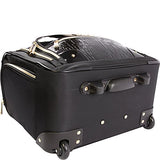 Bebe Women'S Danielle-Wheeled Under The Seat Carry On Bag, Black Croc