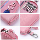 BOBILIKE Car Key Holder Wallet 6 Hoot Key Case for Women & men, Pink Small