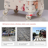 Unitravel Retro Suitcase Vintage Luggage Spinner Wheels PU Women Travel Luggage