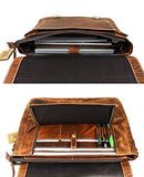 15.5 inch Leather Messenger Bag | Adjustable/Detachable Shoulder Strap | Multiple Compartments with