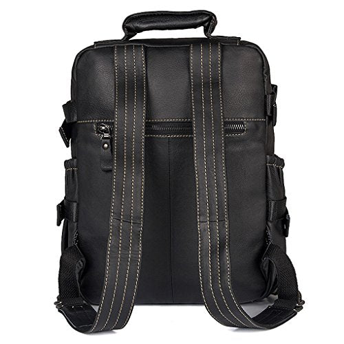 Clean Vintage Small Backpack For Men, Leather Backpack Black