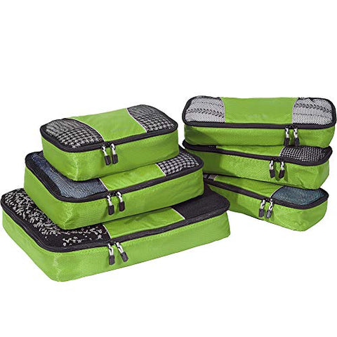eBags Packing Cubes for Travel - 6pc Value Set - (Grasshopper)
