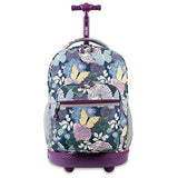 J World New York Sunrise Rolling Backpack, Secret Garden