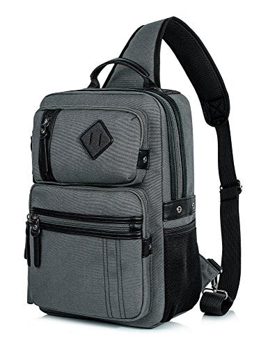 Strap backpack messenger bag size L gray Amazon.com: sling bag,canvas messenger bag for men,crossbody  main image 2
