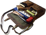 Kk'S 18" Inch Retro Buffalo Hunter Leather Laptop Messenger Bag Office Briefcase College Bag