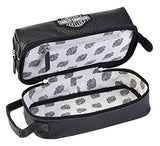 Harley-Davidson Deluxe Top Grain Bar & Shield Leather Toiletry Kit 99509 Brown