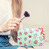 LORVIES Cupcake Makeup Bag Toiletry Bag for Women Skincare Cosmetic Handy Pouch Zipper Handbag