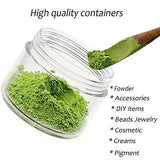 ZEJIA 20 Pack 2oz jars with lids Plastic Round Clear Leak-Proof Container with Black Lid， Inner Liner and Labels for Cosmetic, Powders, Beads Jewelry, Liquids（Black）