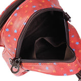 Damara Girls Mini Satchel Zipper Faux Leather Backpack,Red