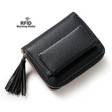 BOBILIKE Women Small Wallet Mini Purse Bifold Leather Short Wallet RFID Blocking with ID Window,