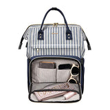 Laptop Backpack for Women Work Laptop Bag Stylish Teacher Backpack Business Computer Bags College Laptop Bookbag, Stripe-Navy