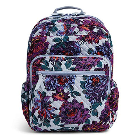 Vera Bradley Signature Cotton XL Campus Backpack, Neon Blooms